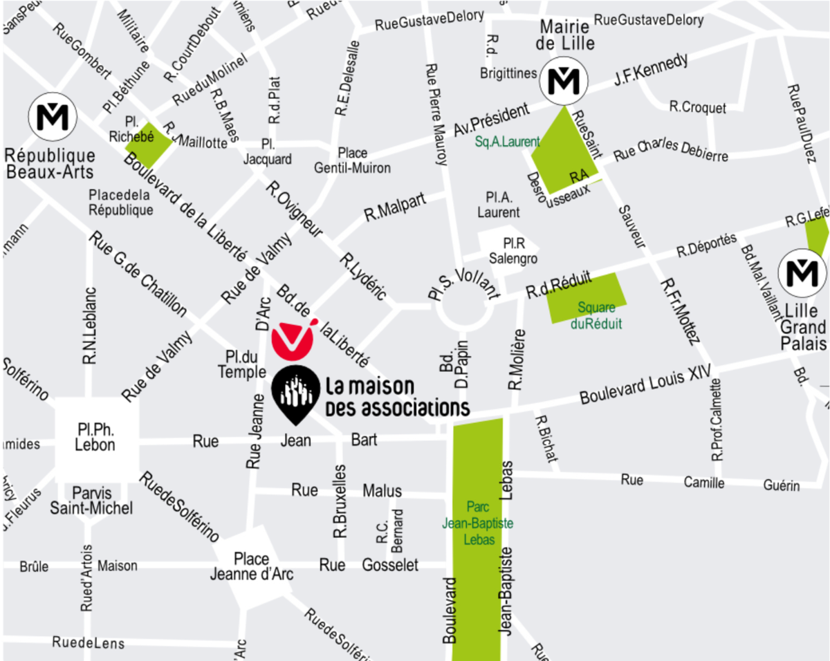 Plan d'accès Maison des Associations de Lille